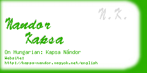 nandor kapsa business card