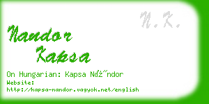 nandor kapsa business card